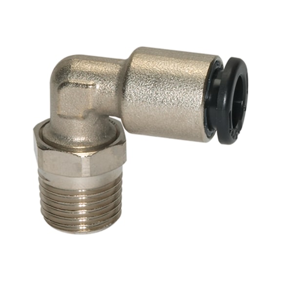 L-plug-in fitting click-clock rotatable nickel-plated brass 108618 - Push-in L-fitting, push-in L-connection (pneumatics)