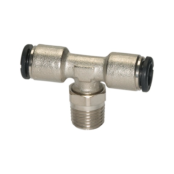 T-connector click-clock rotatable nickel-plated brass 108670 - Push-in T-fitting, push-in T-connection (pneumatics)