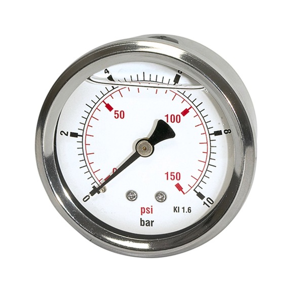Glycerinmano pressure line CrNi steel housing G 1/4 rear centred 116329 - Pressure gauge