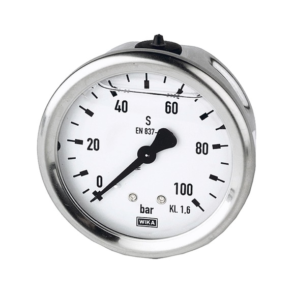 Glycerine manometer stainless steel case single scale in bar 102145 - Glycerine manometer