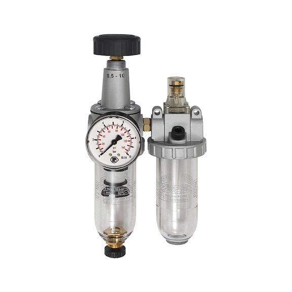 Wartungseinheit zweiteilig Standard mit Polycarbonatbehälter 101049 - Wartungseinheit zweiteilig (Pneumatik)