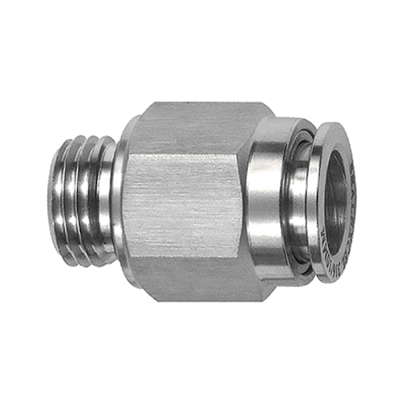 Straight plug-in fitting external hexagon stainless steel 1.4404 135061 - Straight push-in fitting (pneumatic)