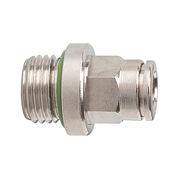 Straight plug-in fitting metallic nickel-plated brass 130066 - Straight push-in fitting (pneumatic)