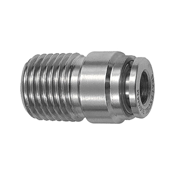 Gerade Steckverschraubung mit rundem Körper Edelstahl 1.4404 135113 - Gerade Steckverschraubung (Pneumatik)