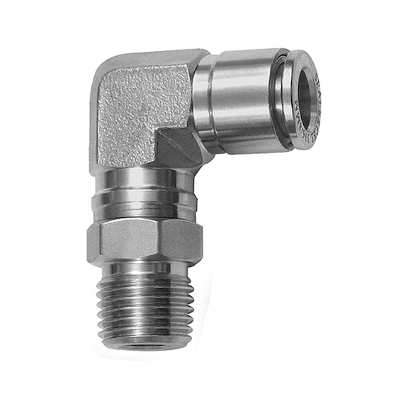 L-plug fitting rotatable stainless steel 1.4404 135141 - Push-in L-fitting, push-in L-connection (pneumatics)