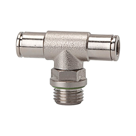 T-plug fitting metallic rotatable nickel-plated brass 108924 - Push-in T-fitting, push-in T-connection (pneumatics)