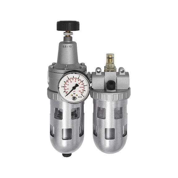 Two-piece standard maintenance unit with polycarbonate container and protective cage 101053 - Two-part maintenance unit (pneumatics)