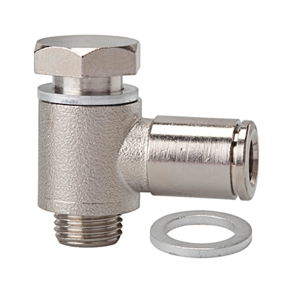 L-plug-in fitting metallica rotatable nickel-plated brass 108956 - Push-in L-fitting, push-in L-connection (pneumatics)