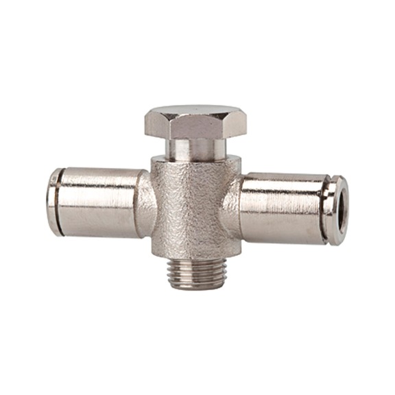 T-plug fitting metallic rotatable nickel-plated brass 108963 - Push-in T-fitting, push-in T-connection (pneumatics)