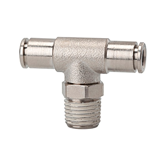 T-plug fitting metallic rotatable nickel-plated brass 108938 - Push-in T-fitting, push-in T-connection (pneumatics)
