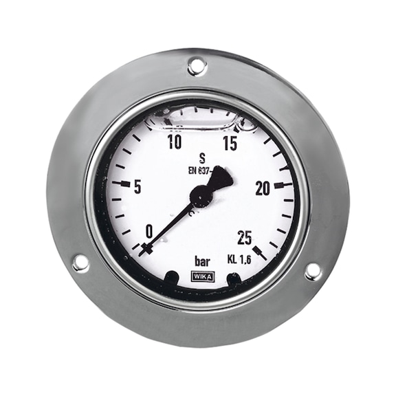 Glycerine manometer with pressed brass case and front ring 102269 - Glycerine manometer