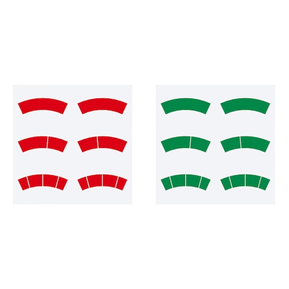 Sticker set, red and green circular arcs 179685 - Measuring instrument, pressure (parts)