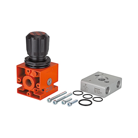 Regulator unit (regulator + adapter + mounting parts) for booster G 3/8 101538 - Regulator (pneumatics, unspecified)