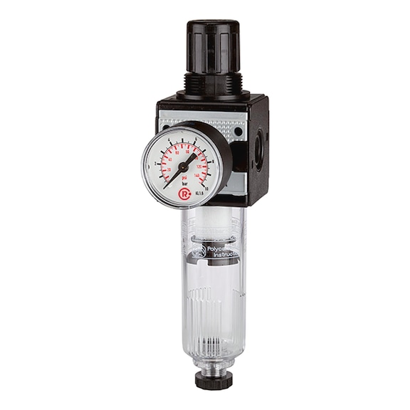 Filterregler multifix mit Polycarbonatbehälter und Manometer 100478 - Filterregler (Pneumatik, sonstige)