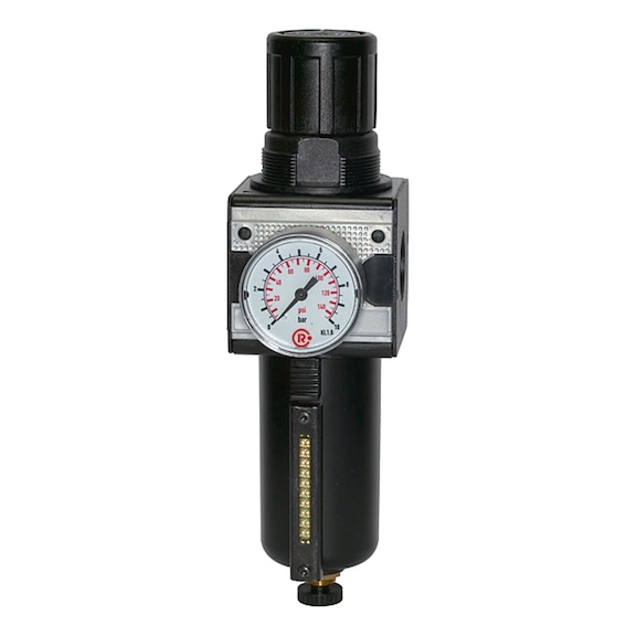 Multifix filter regulator with metal container sight glass and pressure gauge 100493 - Filter regulator (pneumatics, unspecified)