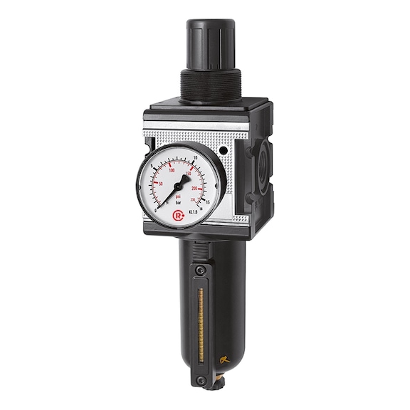 Multifix filter regulator with metal container sight glass and pressure gauge 133110 - Filter regulator (pneumatics, unspecified)