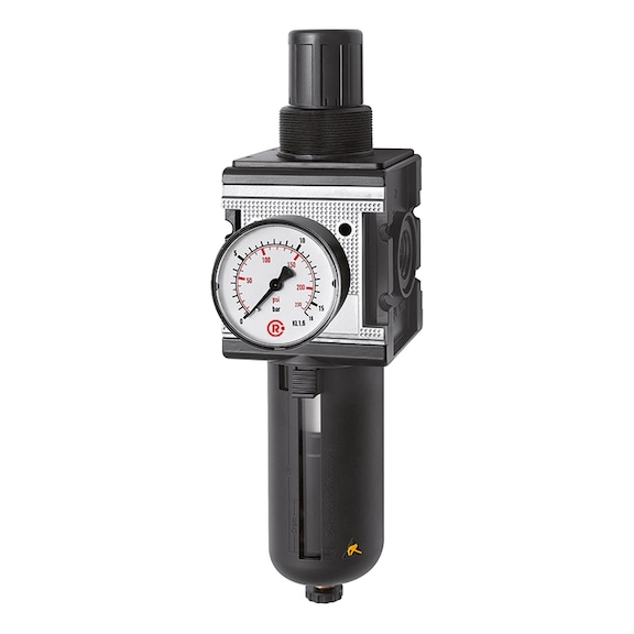 Multifix filter regulator with polycarbonate container protective basket and pressure gauge 133107 - Filter regulator (pneumatics, unspecified)