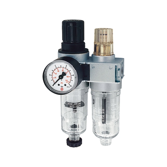 Two-piece multifix-mini maintenance unit with polycarbonate container 100395 - Two-part maintenance unit (pneumatics)