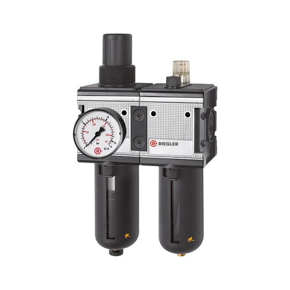 Two-piece multifix maintenance unit with polycarbonate container and protective cage 133124 - Two-part maintenance unit (pneumatics)