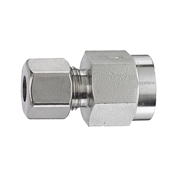 Mano-Anschlussverschraubung Edelstahl 1.4571 112459 - Schnellverschraubung mit Überwurfmutter (Pneumatik)