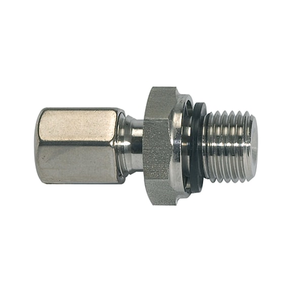 Straight screw-in fitting soft seal stainless steel 1.4571 112292 - Straight screw-in fitting (pneumatics)
