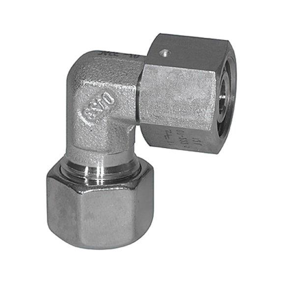 Einstellbare Winkel-Verschraubung Dichtkegel Edelstahl 1.4571 112318 - Einstellbare Verschraubung (Pneumatik)