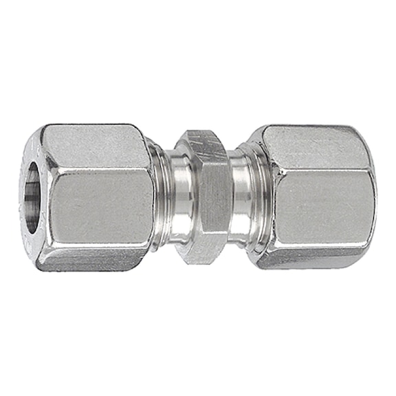 Straight screw connection stainless steel 1.4571 112396 - Quick-lock with cap nut (pneumatics)