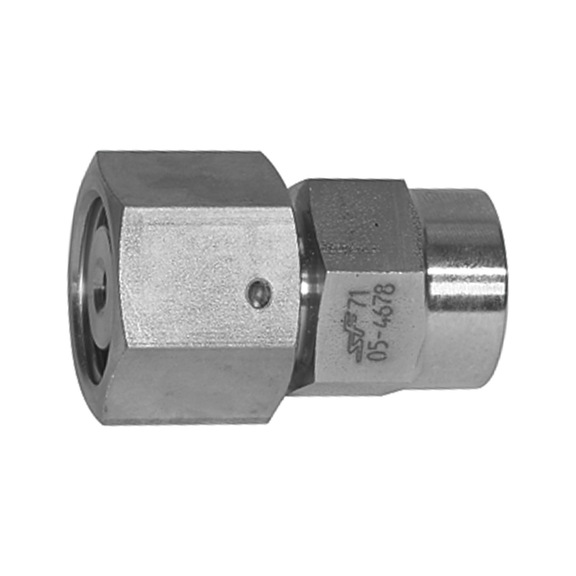 Manometer-Anschlussverschraubung Dichtkegel Edelstahl 1.4571 112369 - Schnellverschraubung mit Überwurfmutter (Pneumatik)