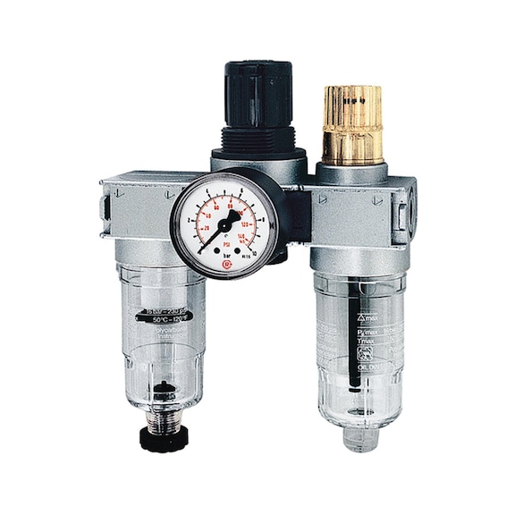 Three-piece multifix-mini maintenance unit with polycarbonate container 100398 - Three-part maintenance unit (pneumatics)