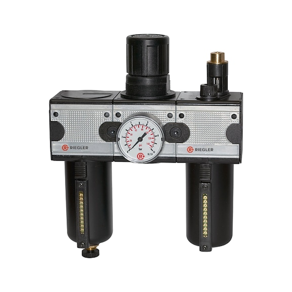 Three-piece multifix maintenance unit with metal container and sight tube 100591 - Three-part maintenance unit (pneumatics)