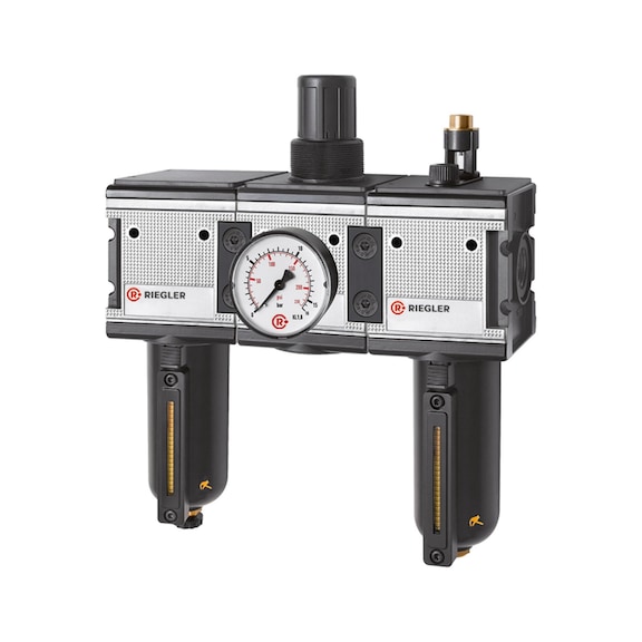 Three-piece multifix maintenance unit with metal container and sight glass 133130 - Three-part maintenance unit (pneumatics)