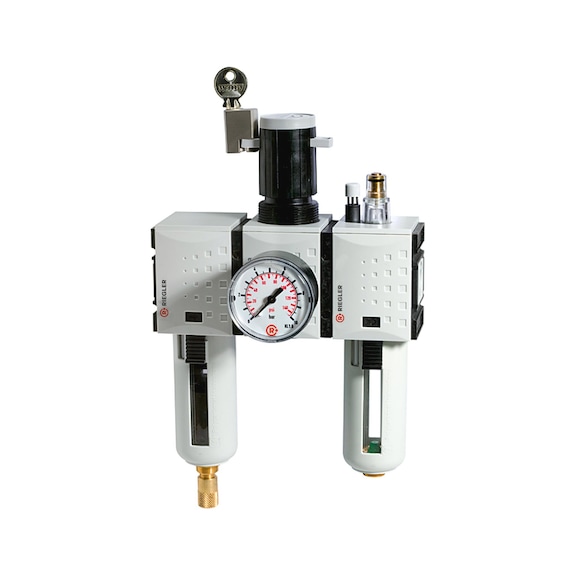 Wartungseinheit dreiteilig FUTURA mit Polycarbonatbehälter 152656 - Wartungseinheit dreiteilig (Pneumatik)