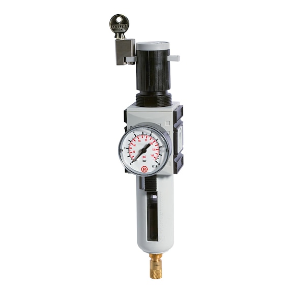 FUTURA filter regulator with polycarbonate container protective basket and pressure gauge 151786 - Filter regulator (pneumatics, unspecified)