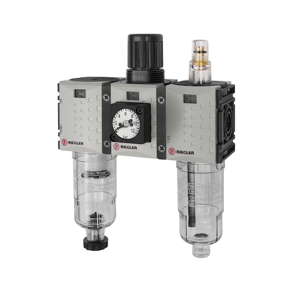 Wartungseinheit dreiteilig FUTURA-mini mit Polycarbonatbehälter 142490 - Wartungseinheit dreiteilig (Pneumatik)