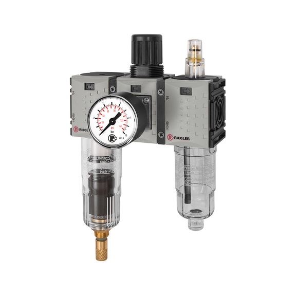 Three-piece FUTURA-mini maintenance unit with polycarbonate container 142484 - Three-part maintenance unit (pneumatics)