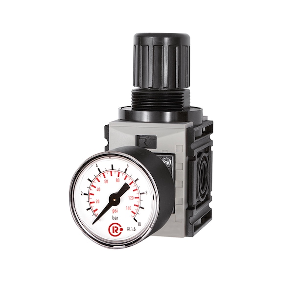 Pressure regulator with continuous pressure supply FUTURA-mini standard pressure gauge 142403 - Pressure regulator
