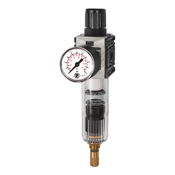FUTURA-mini filter regulator with polycarbonate container and standard pressure gauge 142412 - Filter regulator (pneumatics, unspecified)