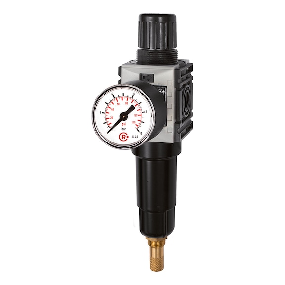 FUTURA-mini filter regulator with metal container and standard pressure gauge 142432 - Filter regulator (pneumatics, unspecified)