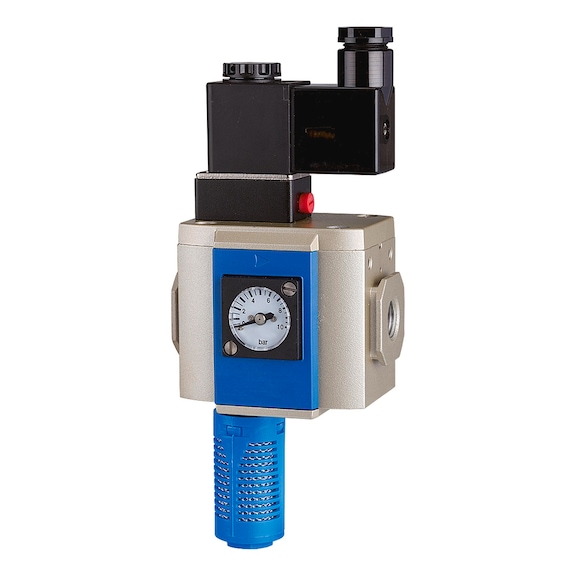 RIEGLER 3/2-way start-up valve G with retaining bracket and silencer 116346 - Soft start valve (pneumatics)