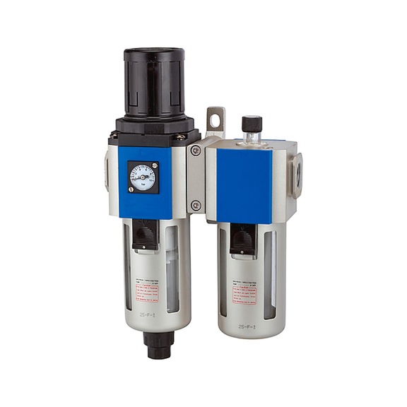 Wartungseinheit zweiteilig G mit Polycarbonatbehälter und Schutzkorb 116378 - Wartungseinheit zweiteilig (Pneumatik)