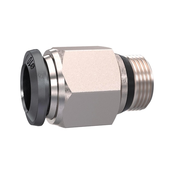 Straight plug-in fitting universal short nickel-plated brass 153282 - Straight push-in fitting (pneumatic)