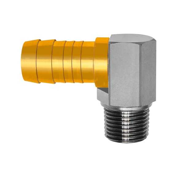 Angled threaded nozzle 90 degrees brass 2.0401 179333 - Hose nozzle (threaded joint)