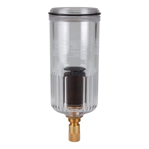 Polycarbonatbehälter mit vollautomatischem Ablassventil 100505 - Behälter, Sieb Pneumatik (Zubehör, sonstige)