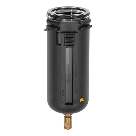 Polycarbonatbehälter mit Schutzkorb und vollautomatischem Ablassventil 135860 - Behälter, Sieb Pneumatik (Zubehör, sonstige)