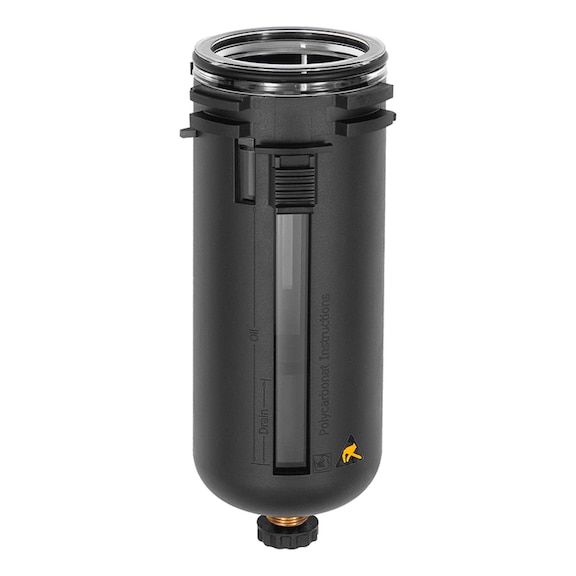 Polycarbonate container with protective basket and semi-automatic drain valve 135859 - Container, sieve Pneumatics (accessories, other)