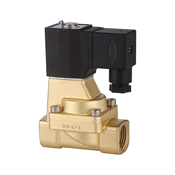 RIEGLER 2/2-way solenoid valve brass pilot-operated 116559 - Solenoid valve pilot operated