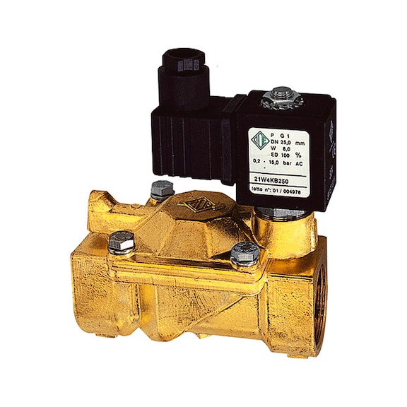 RIEGLER 2/2-way solenoid valve brass pilot-operated 102949 - Solenoid valve pilot operated