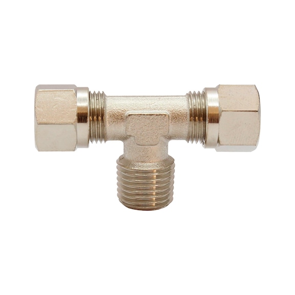 Nickel-plated brass T-screw connection 112032 - T-fitting (pneumatics)