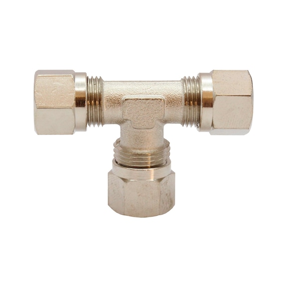 T-fitting nickel-plated brass 112041 - T-fitting (pneumatics)