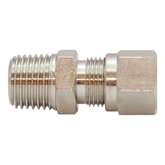 Straight screw-in fitting nickel-plated brass 111965 - Straight screw-in fitting (pneumatics)